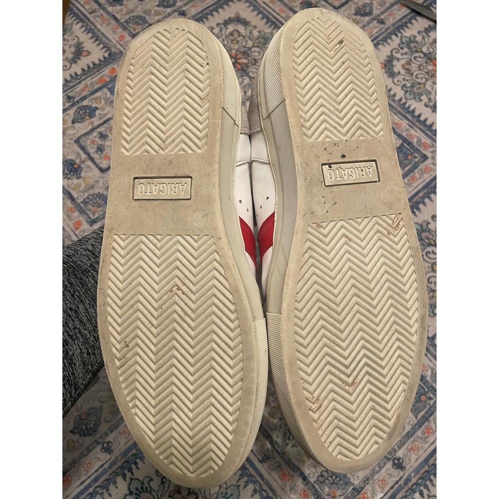 Axel Arigato Dunk White Red Leather Suede Mesh Low Top Sneakers Mens 41 US 8 - Picture 4 of 6
